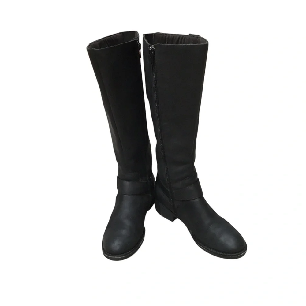 Clarks Black Leather Knee-High Boots 6.5